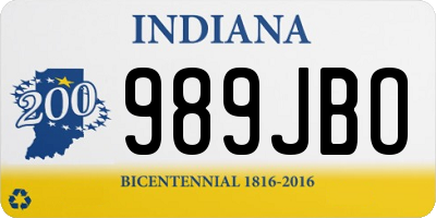 IN license plate 989JBO