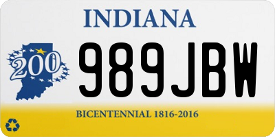 IN license plate 989JBW