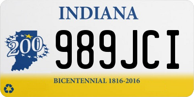 IN license plate 989JCI