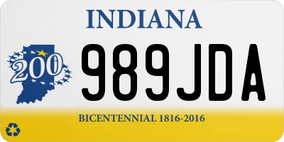 IN license plate 989JDA