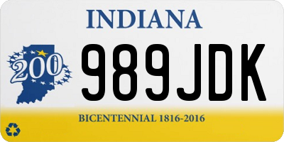 IN license plate 989JDK