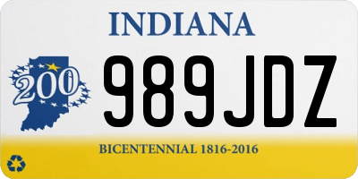 IN license plate 989JDZ