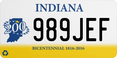 IN license plate 989JEF