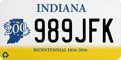 IN license plate 989JFK