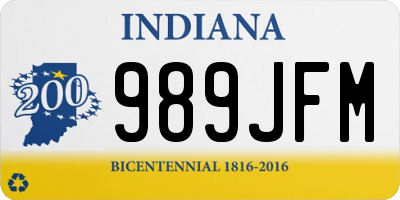 IN license plate 989JFM