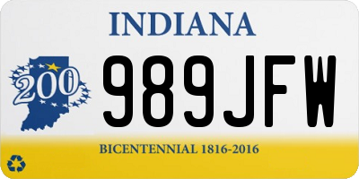 IN license plate 989JFW