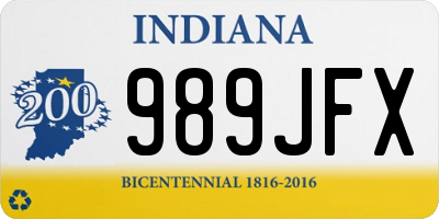 IN license plate 989JFX