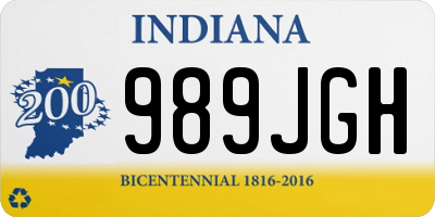 IN license plate 989JGH