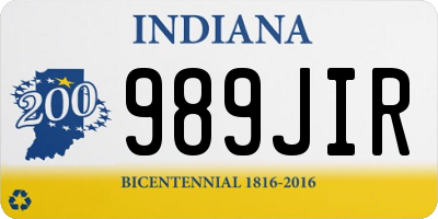 IN license plate 989JIR