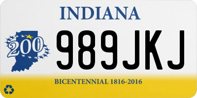 IN license plate 989JKJ