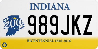 IN license plate 989JKZ