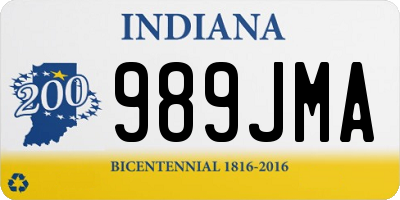 IN license plate 989JMA
