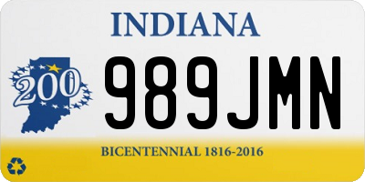 IN license plate 989JMN