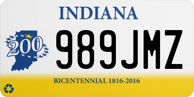 IN license plate 989JMZ