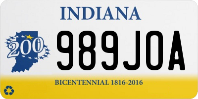 IN license plate 989JOA