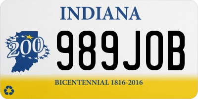 IN license plate 989JOB