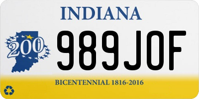 IN license plate 989JOF