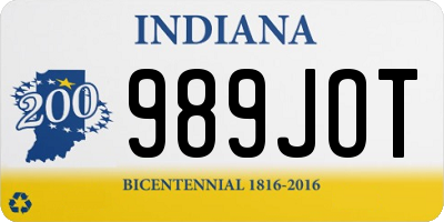 IN license plate 989JOT