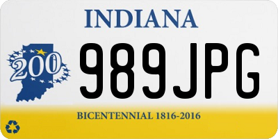 IN license plate 989JPG