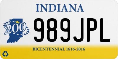 IN license plate 989JPL