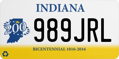 IN license plate 989JRL