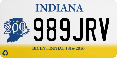 IN license plate 989JRV