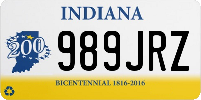 IN license plate 989JRZ