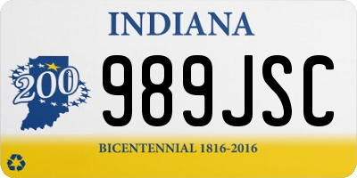 IN license plate 989JSC