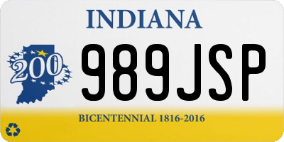IN license plate 989JSP