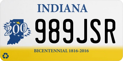IN license plate 989JSR