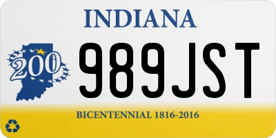 IN license plate 989JST