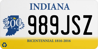 IN license plate 989JSZ