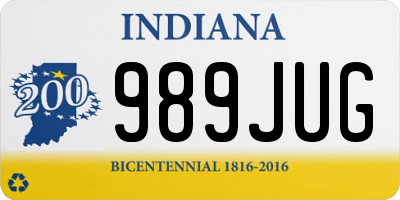 IN license plate 989JUG