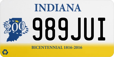 IN license plate 989JUI