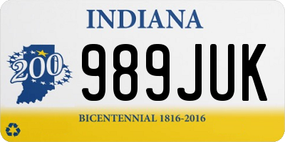 IN license plate 989JUK