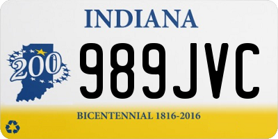 IN license plate 989JVC