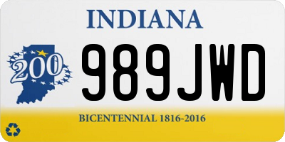 IN license plate 989JWD