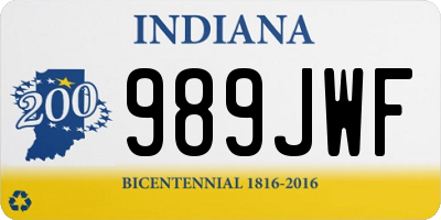 IN license plate 989JWF