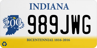 IN license plate 989JWG