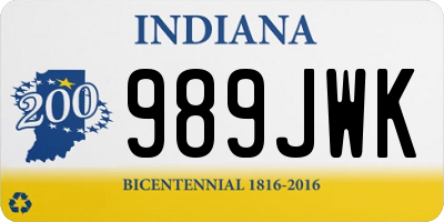 IN license plate 989JWK