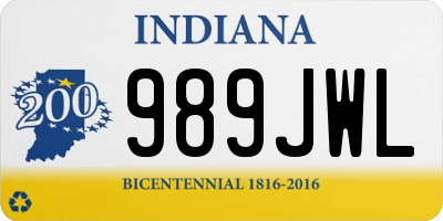 IN license plate 989JWL