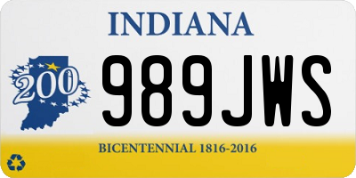 IN license plate 989JWS