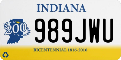 IN license plate 989JWU
