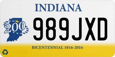 IN license plate 989JXD