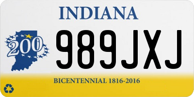 IN license plate 989JXJ