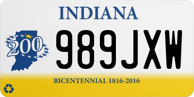 IN license plate 989JXW