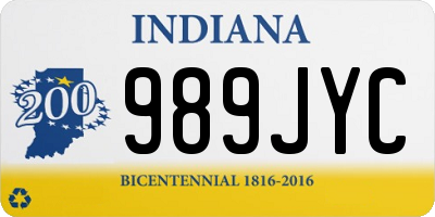 IN license plate 989JYC