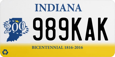 IN license plate 989KAK