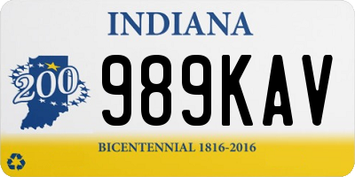 IN license plate 989KAV