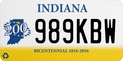 IN license plate 989KBW